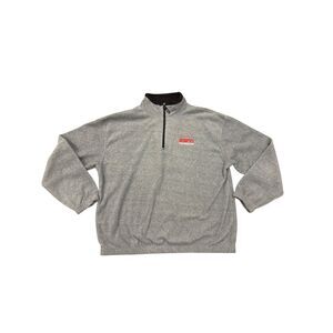 ESPN Magazine Vintage Y2K 1/4 Zip Fleece Gray Pullover Sweater Men's XL